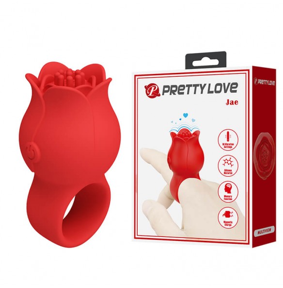 PRETTY LOVE - Jae Rose Finger Vibrator Ring (Chargeable - Red) PRETTY LOVE - Jae Rose Finger Vibrator Ring (Chargeable - Red)